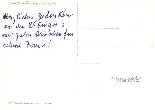 AK / Ansichtskarte St_Moritz_GR Chesa Champagnas Suvretta  St_Moritz_GR