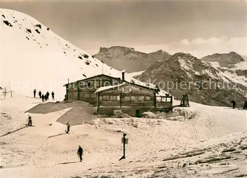 AK / Ansichtskarte Arosa_GR Weisshornhuette mit Schiesshorn Arosa_GR