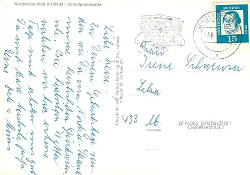 AK / Ansichtskarte Borkum_Nordseebad Strandpromenade Nordseeheilbad Borkum_Nordseebad