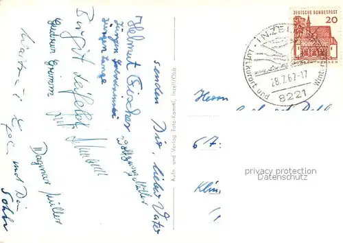 AK / Ansichtskarte Inzell Landschaftspanorama Kirche Kurkonzert Konzertpavillon See Alpen Inzell