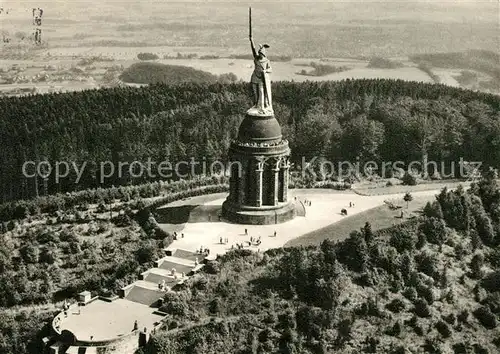 AK / Ansichtskarte Detmold Hermannsdenkmal Teutoburger Wald Fliegeraufnahme Detmold