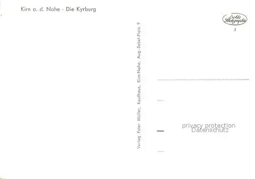 AK / Ansichtskarte Kirn_Nahe Blick zur Kyrburg Burgruine Kirn_Nahe