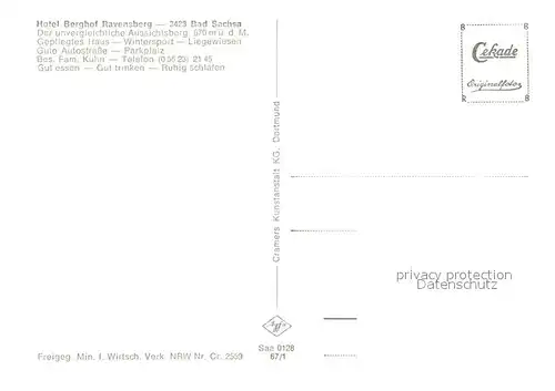 AK / Ansichtskarte Bad_Sachsa_Harz Panorama Blick vom Ravensberg Fliegeraufnahme Bad_Sachsa_Harz