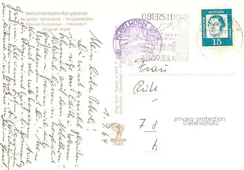 AK / Ansichtskarte Oberstdorf Nebelhornbahn Bergstation Berghotel Hoefatsblick Berggaststaette Allgaeuer Alpen Oberstdorf