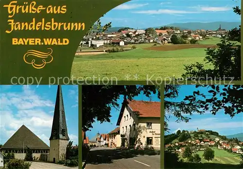 AK / Ansichtskarte Jandelsbrunn Panorama Ortsmotiv mit Kirche Strassenpartie Jandelsbrunn