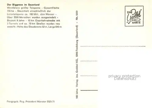 AK / Ansichtskarte Olpe_Biggesee Westfalens groesste Talsperre Fliegeraufnahme Olpe Biggesee