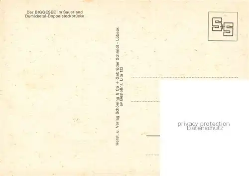 AK / Ansichtskarte Biggesee Dumicketal Doppelstockbruecke Stausee Biggesee