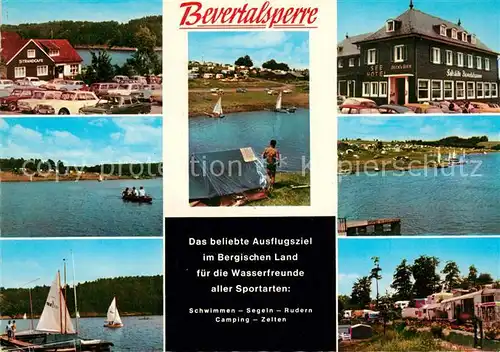 AK / Ansichtskarte Hueckeswagen Bevertalsperre Stausee Campingplatz Hotel Gaststaette Ausflugsziel Bergisches Land Hueckeswagen