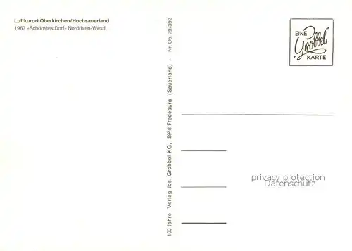 AK / Ansichtskarte Oberkirchen_Sauerland Fachwerkhaeuser Freibad Wassertreten Blick ins Tal Fernsicht Wappen Oberkirchen_Sauerland