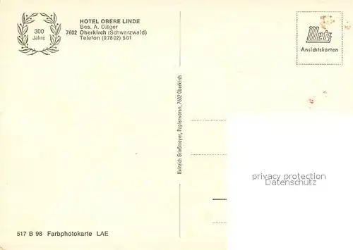 AK / Ansichtskarte Oberkirch_Baden Hotel Obere Linde Fachwerkhaus Oberkirch_Baden