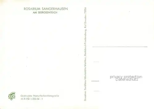 AK / Ansichtskarte Sangerhausen_Suedharz Rosarium Seerosenteich Sangerhausen Suedharz