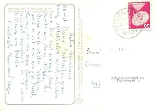 AK / Ansichtskarte Obermaiselstein Panorama mit Nebelhorn und Maedelegabelgruppe Alpen Obermaiselstein