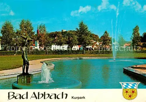 AK / Ansichtskarte Bad_Abbach Kurpark Teich Springbrunnen Skulptur Wappen Bad_Abbach