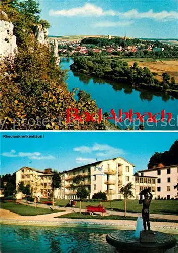 AK / Ansichtskarte Bad_Abbach Panorama Blick ueber die Donau Felsen Rheumakrankenhaus Bad_Abbach