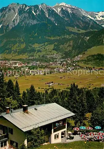 AK / Ansichtskarte Oberstdorf Blick vom Cafe Bergkristall Rubihorn Nebelhorn Allgaeuer Alpen Oberstdorf