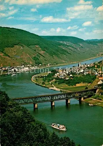 AK / Ansichtskarte Alf_Mosel mit Bullay Moselbruecke Weinberge Alf_Mosel