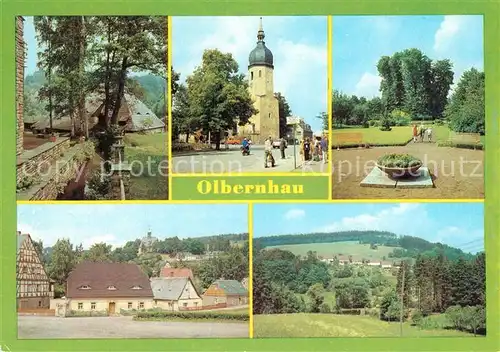 AK / Ansichtskarte Olbernhau_Erzgebirge Althammer 18. Jhdt. Technisches Denkmal Saigerhuette Gruenthal Ernst Thaelmann Platz Kirche Stadtpark Arbeiterwohnhaeuser 16. Jhdt. Rungstocktal Olbernhau Erzgebirge