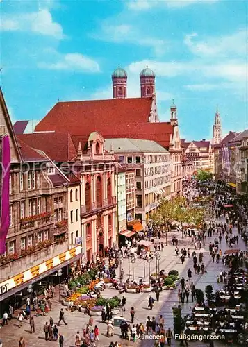 AK / Ansichtskarte Muenchen Fussgaengerzone Tuerme der Frauenkirche Muenchen