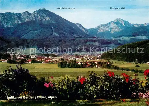 AK / Ansichtskarte Bergen_Chiemgau Panorama Luftkurort mit Hochfelln und Hochgern Chiemgauer Alpen Bergen Chiemgau
