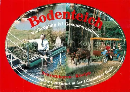 AK / Ansichtskarte Bad_Bodenteich Schrothkuren Kneipp Wassertreten Ponywagen Lueneburger Heide Bad_Bodenteich