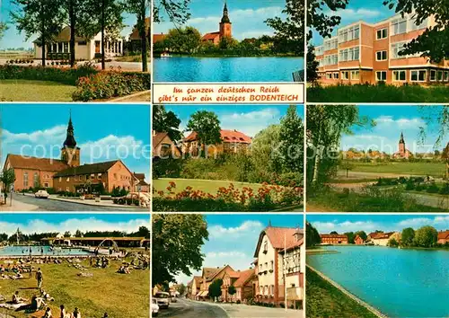 AK / Ansichtskarte Bad_Bodenteich Teilansichten Luftkurort Lueneburger Heide Kirche Freibad See Bad_Bodenteich