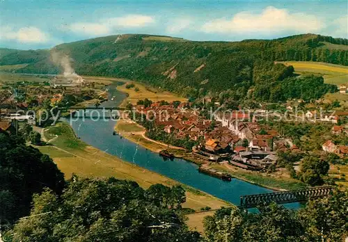 AK / Ansichtskarte Bodenwerder Panorama Blick vom Eckberg ins Wesertal Bodenwerder