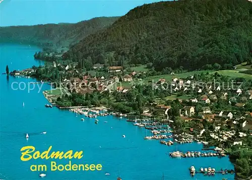 AK / Ansichtskarte Bodman Ludwigshafen Bodensee Hafen Fliegeraufnahme Bodman Ludwigshafen