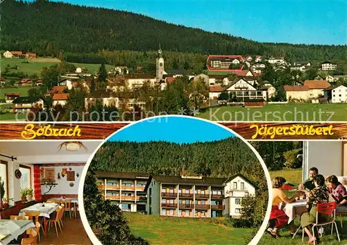 AK / Ansichtskarte Boebrach Gasthof Pension Jaegerstueberl Ortsansicht mit Kirche Boebrach