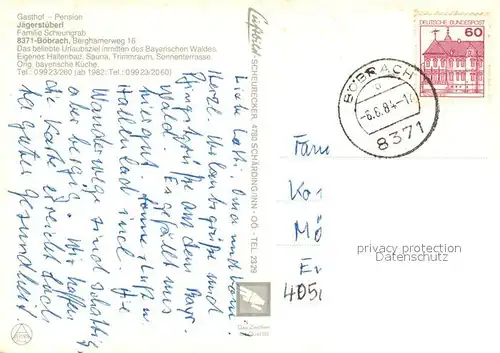 AK / Ansichtskarte Boebrach Gasthof Pension Jaegerstueberl Ortsansicht mit Kirche Boebrach