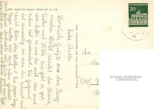 AK / Ansichtskarte Boebrach Ortsmotiv mit Kirche Landschaftspanorama Bayerischer Wald Boebrach