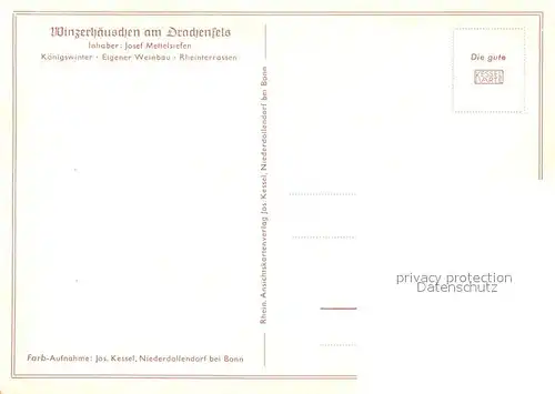 AK / Ansichtskarte Koenigswinter Winzerhaeuschen am Drachenfels Fachwerkhaus Koenigswinter