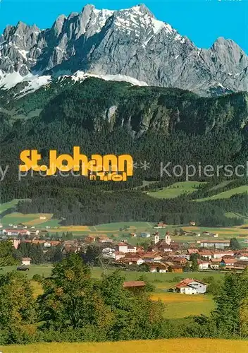 AK / Ansichtskarte St_Johann_Tirol Panorama Luftkurort mit Wildem Kaiser Kaisergebirge St_Johann_Tirol