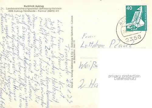 AK / Ansichtskarte Toensheide Kuklinik Aukrug der LVA Toensheide