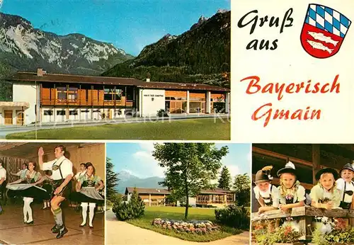AK / Ansichtskarte Bayerisch_Gmain Haus des Gastes Trachten Volkstanz Tradition Alpen Bayerisch Gmain