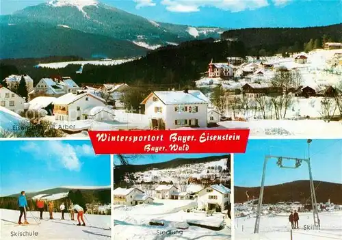 AK / Ansichtskarte Bayerisch_Eisenstein Panorama Wintersportplatz Bayerischer Wald Skischule Siedlung Skilift Bayerisch_Eisenstein