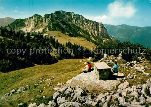 AK / Ansichtskarte Kampenwand_Chiemgau Berghotel mit Scheibenwand Bergwandern Alpen Kampenwand Chiemgau