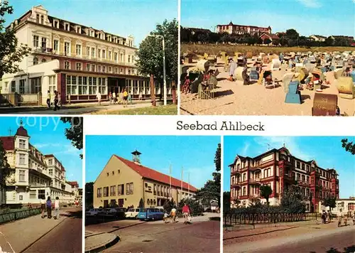 AK / Ansichtskarte Ahlbeck_Ostseebad Ostseehotel Strand FDGB Erholungsheime Ahlbeck_Ostseebad