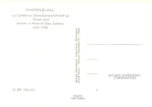 AK / Ansichtskarte Chartres_Eure_et_Loir Cathedrale Notre Dame Portail nord Chartres_Eure_et_Loir