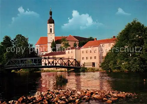 AK / Ansichtskarte Koetzting Partie am Regen Bruecke Kirche Koetzting