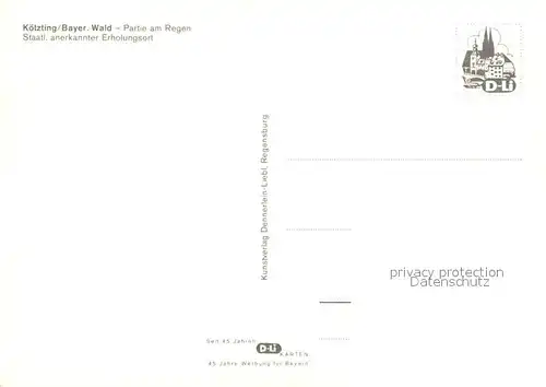 AK / Ansichtskarte Koetzting Partie am Regen Bruecke Kirche Koetzting