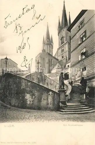 AK / Ansichtskarte Eger_Cheb_Tschechien Nicklastreppe 