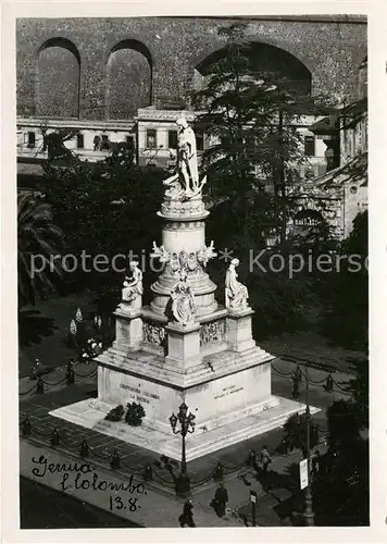 AK / Ansichtskarte Genova_Genua_Liguria Monumento C. Colombo Genova_Genua_Liguria