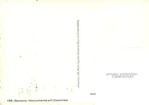 AK / Ansichtskarte Genova_Genua_Liguria Monumento C. Colombo Genova_Genua_Liguria