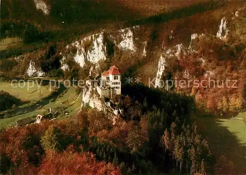 AK / Ansichtskarte Fridingen_Donau Schloss Bronnen Jaegerhaus Fliegeraufnahme Fridingen Donau