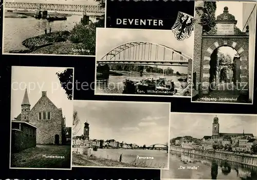 AK / Ansichtskarte Deventer Wilhelminabrug Munstertoren De Welle Deventer