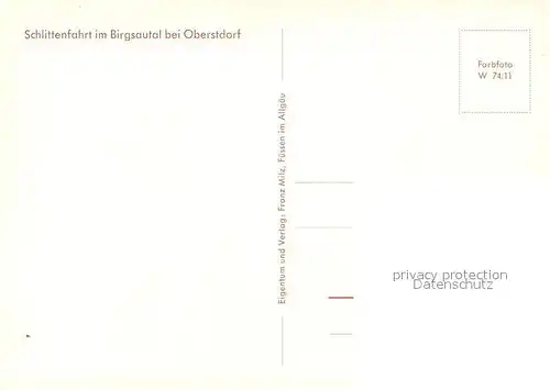 AK / Ansichtskarte Oberstdorf Schlittenfahrt Brigsautal Oberstdorf