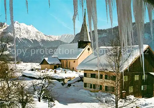 AK / Ansichtskarte Obermaiselstein Dorfkirche Nebelhorn Rubihorn Obermaiselstein