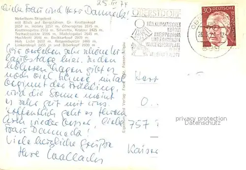 AK / Ansichtskarte Oberstdorf Nebelhorn Skigebit Bergstation Gr. Krottenkopf Oberstdorf