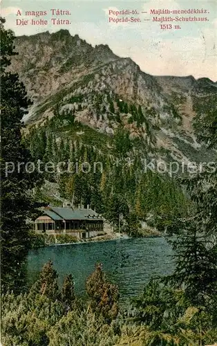 AK / Ansichtskarte Magas_Tatra Proprad See Majlath Schutzhaus Magas Tatra