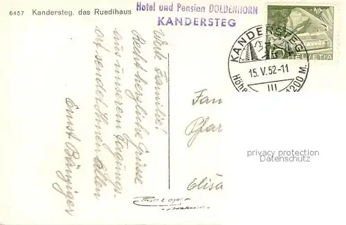 AK / Ansichtskarte Kandersteg_BE Ruedihaus Kandersteg_BE